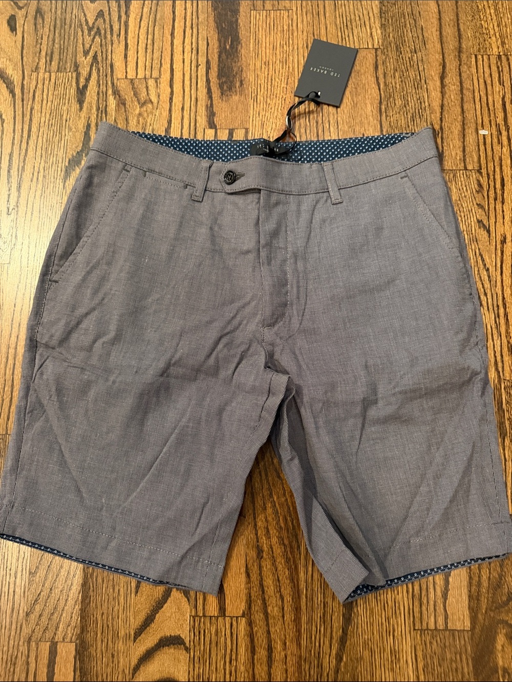 NWT Ted Baker Slate Gray Men's Flat Front Shorts